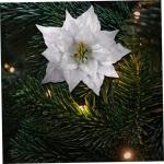 7st Künstliche Blumen Weihnachtskranz Dekoration Künstlicher Glitzer-weihnachtsstern Glitzernde Weihnachtssterne Künstliche Weihnachtssternblume Urlaub Weihnachtsstern Kranz Spo