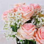 Realistische künstliche Rosensträuße für Küche, Garten, Hochzeit, Tafelaufsatz, Dekoration, 12 Stück
