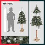 Kunstkerstboom, sneeuw, 160 cm, diamantsparrenboom op een houten stam met plastic standaard, kerstboom, kunstboom, kunstboom, kerstboom