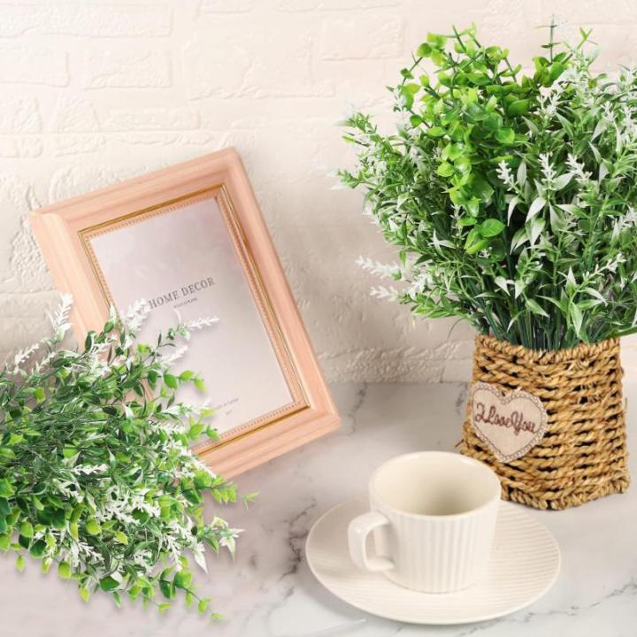 6 STKS Kunstplanten Outdoor Plastic Nep Planten UV Bestand Outdoor Planten Faux Bloemen Bulk Voor Indoor Outdoor Opknoping Planter Tuin Venster Doos Thuis Bruiloft Decor