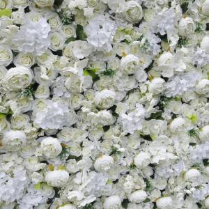 Weißer Rosen-Blumen-Wand-Hintergrund, Künstlicher Wand-Blumen-Hintergrund 3D-Seiden-Hortensie-Rosen-Blumen-Panel Für Foto-Hintergrund-Home-Party-Hochzeits-Hintergrund-Dekoration
