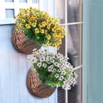 Kunstbloemen, 8 bundels voor buiten, uv-bestendig, namaakbloemen, vervaagt niet, groene kunstplant, tuin, veranda, raam, box, kantoor, struiken, decoreren (wit)