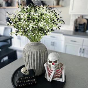 Gypsophila-, 10 stuks Gypsophila-planten, voor bruiloft, bruidsboeket, thuis, knutselen en decoratie (zwart en wit)