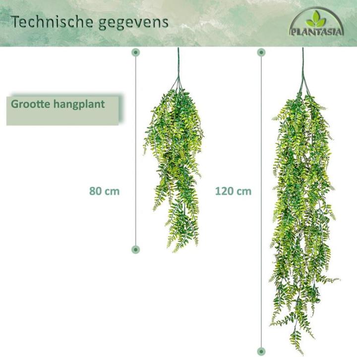 Kunstmatige hangplant, keuze uit afmeting en set, set van 4, 120cm