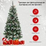 150/180/210/240 cm kunstkerstboom met rode bessen, sneeuwbedekte dennenboom met metalen standaard, pvc- en dennennaalden, kunstboom, kerstklapsysteem (180 cm)