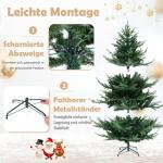 Kunstkerstboom met verlichting, 180 cm, dennenboom met 240 warmwitte ledlampen en 8 lichtmodi, kerstboom met scharnierstructuur, kunstboom voor thuis, groen