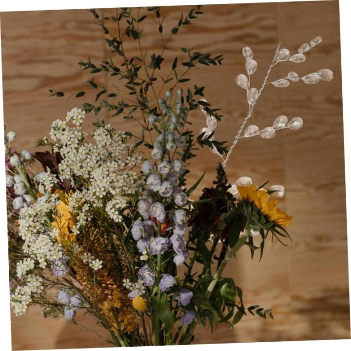 8 Stück Kristallperlen Blumen Hochzeit Pflanzen Perlen Blumenzweig Blumen Bastelperlen Acryl Blumenzweig Künstliche Blumenzweige Heimdekoration Hochzeit Blumen