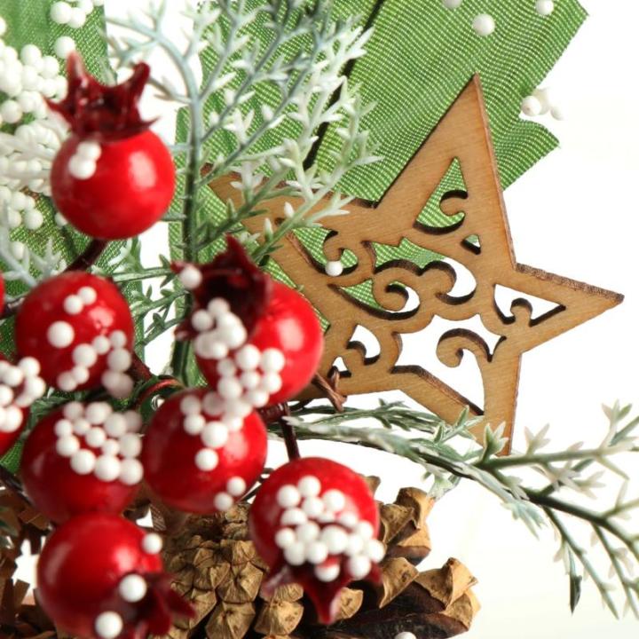 6 x decoratieve maretak, decoratieve maretakjes om op te hangen, decoratieve takken als knutselbenodigdheden, verfraait geschenken en potpourris (6 stuks - rood + groen + bruin)