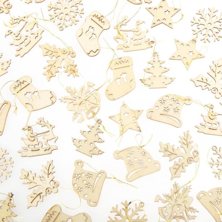 48-delige kerstboomversiering houten et - Kerstboomversieringen voor het versieren van de kerstboom - Kerstboomversieringen (sneeuwman)