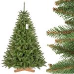 Kunstkerstboom, 180 cm, spar, natuur, met kerstboom, houten standaard, kunstdennenboom met groene stam, gemaakt in de EU