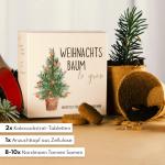 Kerstboom cadeauset - dennenboom in doos kweekset met kokostablet en cellulose pot - 8-10 zaden voor 5 dennenbomen kerstboom kweekset als adventskalender vulling