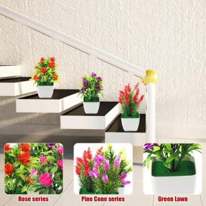 6 stuks kunstplanten in potten 17,08 cm hoge kunstmatige mini ingemaakte bloemen nepplanten voor thuiskantoor restaurant outdoor indoor deco