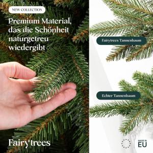 Kunstkerstboom, 120 cm, met houten kerstboomstandaard, TÜV-gecertificeerd, testwinnaar dennenboom met bruine stam, made in EU
