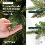 Kunstkerstboom, 220 cm, met houten kerstboomstandaard, TÜV-gecertificeerd, testwinnaar dennenboom met bruine stam, made in EU