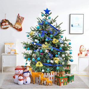 5ft Echter Weihnachtsbaum,Premium Fichte Scharnier Inklusive Ständer Mit Wurzeln Umweltfreundlicher Weihnachtsbaum,Für Feiertagsdekoration Modisch，C-300cm(9.8ft)