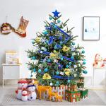 5 Fuß Echter Weihnachtsbaum, Premium Fichte mit Scharnier, inklusive Ständer mit Wurzeln, umweltfreundlicher Weihnachtsbaum, für Weihnachtsdekoration,C,120cm(4ft)