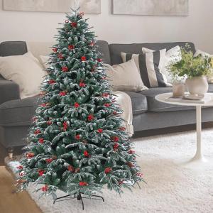 Beleuchteter Weihnachtsbaum 4 Fuß/5 Fuß/6 Fuß/7 Fuß/8 Fuß/9 Fuß/10 Fuß, künstlicher Weihnachtsbaum mit Metallsockel, Dekoration für den Innenbereich, Feiertagsparty, Büro