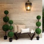 Künstlicher Buchsbaum-Formschnittbaum mit drei Kugeln, 1,2 m (Indoor/Outdoor)