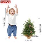 2X Weihnachtsbaum mit Deko Lichterkette 30 LED warm weiß Batterie, 60 cm Mini Kunstweihnachtsbaum mit Pinienzapfen, Tisch-Weihnachtsbaum, Weihnachtsdeko, Material PE+PVC,für Weih