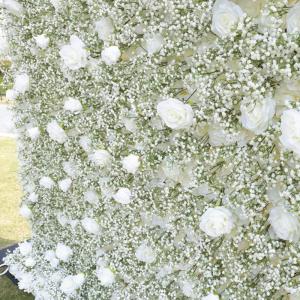White Baby's Breath Rose Simulation Blumenwand Hintergrundwand, 5D Stoff Hintergrund Blumenwand Hochzeitsdekoration Wand Für Fotohintergrund Home Party Hochzeitshintergrund(3.28ft