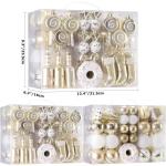 80-pack geassorteerde onbreekbare kerstbalversieringen set decoratieve Hangers met herbruikbaar handgeschenkpakket voor kerstboom