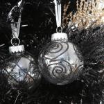60 mm/2,36 inch onbreekbare doorzichtige plastic kerstbal ornamenten set met glitterschilderij, transparant, doorkijkend, kristallen ballen, kerstboomdecoraties (30 tellingen, zwar