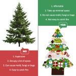 Vilten kerstboom voor kinderen, doe-het-zelf vilten kerstboomset, 3.2ft vilten kerstboom voor peuters met 30 stuks afneembare ornamenten en 5M LED-verlichting, wandhangende vilten 