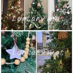 Tannenbaum Künstlich, Künstlicher Weihnachtsbaum mit Warmweißen Lichtern, Zweigspitzen, Metallständer und Aufklappbaren Zweigen for Feiertage, Dekoration(180cm5.9ft)