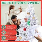 Kunstkerstboom in winterlook, onberispelijke witte naaldjurk, kunstkerstboom met 300 buigbare pvc-punten en metalen standaard, opvouwbare dennenboom voor eenvoudige montage, hoogte