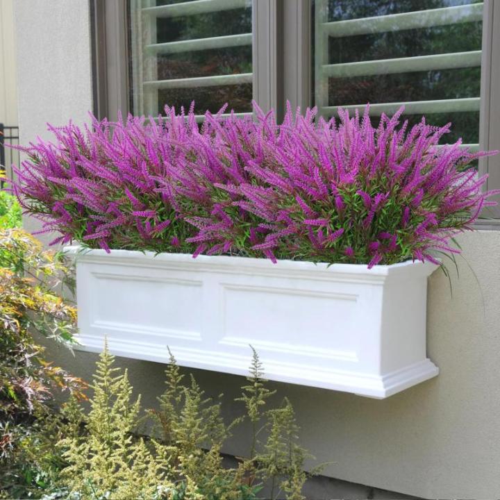 12 bundels kunstbloemen, balkon, weerbestendig, kunstbloemen, outdoor, uv-bestendig, , plastic boeket, voor balkonbakken, tuin, raam, decoratie, fuchsia