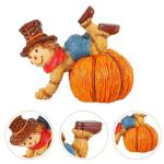 1stk Kürbis-Vogelscheuche Vogelscheuche Kürbis Tischdekoration Halloween-Vogelscheuche-Requisite Halloween Tischdekoration Künstliche Halloween-kürbisse Harz Spielzeug Herbst
