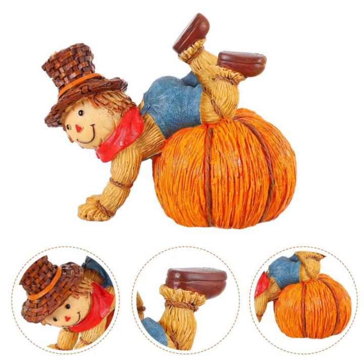 1stk Kürbis-Vogelscheuche Vogelscheuche Kürbis Tischdekoration Halloween-Vogelscheuche-Requisite Halloween Tischdekoration Künstliche Halloween-kürbisse Harz Spielzeug Herbst