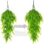 Kunsthangplanten, 4 stuks, hangende Boston varen, plastic planten, uv-bestendig, nepplanten, groene planten voor buiten, binnen, balkon, tuin, kamerdecoratie