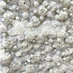 Weiße Wandpaneele Mit Künstlichen Blumen Und Stoffrückseite Für Hochzeit, Party, Brautparty, 3D-Wandkulisse Mit Romantischen Rosen(1X2M/3.2X6.5FT)