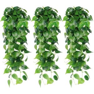 Kunsthangplanten, 3 stuks, 100 cm lange kunsthangplant, bruiloftsdecoratie, kunstklimop, wijnstokken voor muur, huis, kamer, indoor, outdoor decoratie (Lvluo)