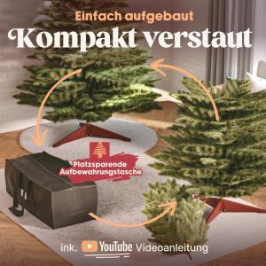 Pure Living Kunstkerstboom, 215 cm, natuurgetrouwe spuitgietelementen, kunstkerstboom met houten standaard en opbergtas