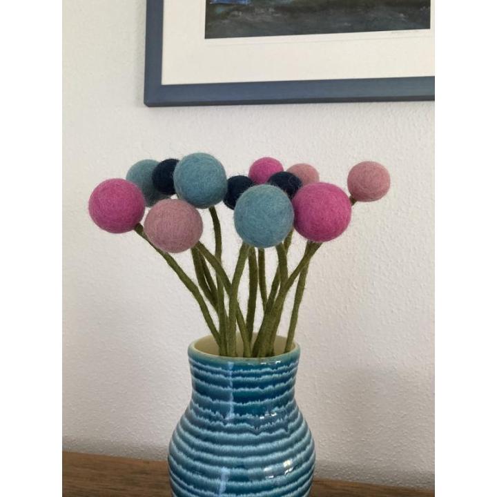 - Vilten bloemen boeket bloemen van vilt - boeket - Fair Trade - handgemaakt (amandelbloesem), enkele bloem: 31cm
