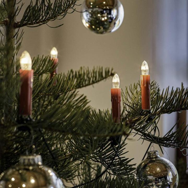 Lichtsnoer kerstboom, 20 boomkaarsen, 13,3 m, made-in-Duitsland, lichtketting met stekker, deelbaar, kerstverlichting met filament, kerstboomkaarsen 814033