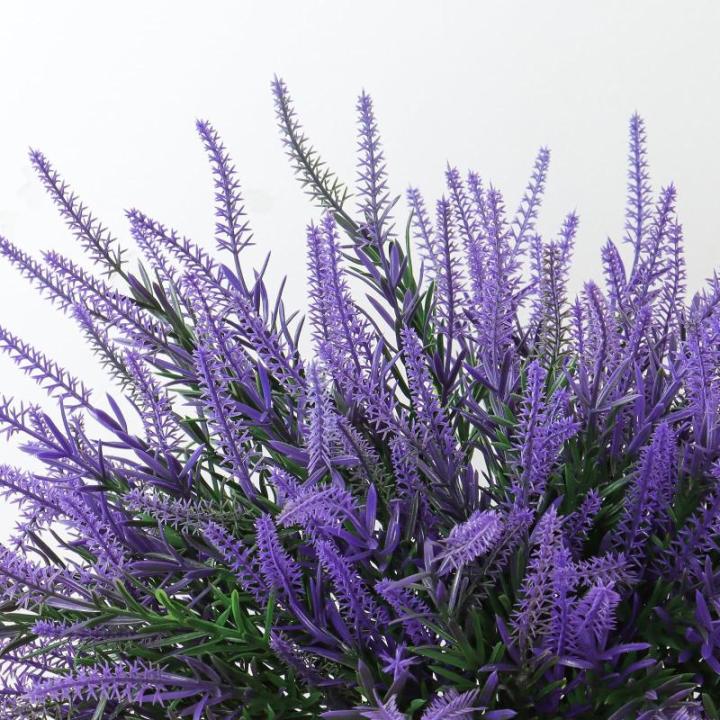 12 bundels kunstbloemen, balkon, weerbestendig, kunstbloemen, outdoor, uv-bestendig, , plastic boeket, voor balkonbakken, tuin, raamdecoratie, paars