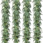 Kunstmatige eucalyptus met wilgenbladeren, slinger, 4 stuks, kunstgroen, bladerenslinger, hangende wijnstokken, plant voor bruiloft, thuis, tafel, tuindecoratie