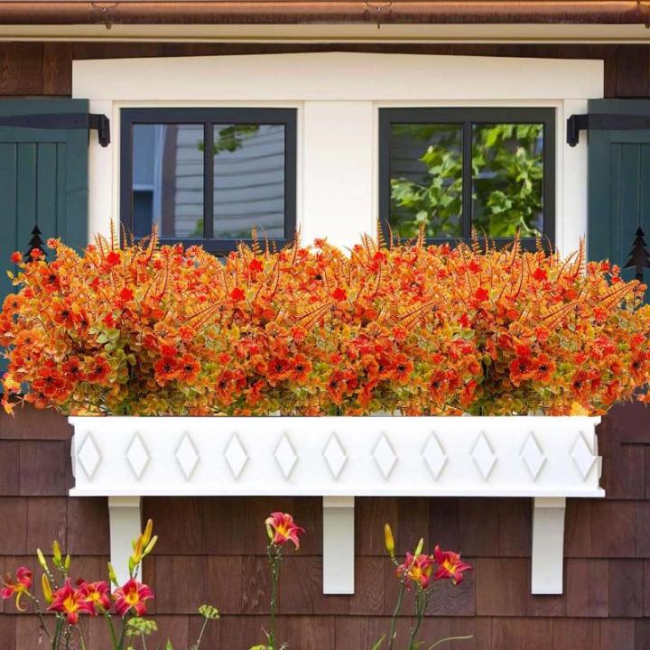 10 bundels kunstherfstbloemen, kunstherfstboeket, weerbestendig, herfst, balkonplanten, herfst, kunstbloemen als echte herfstdecoratie voor tuin, tafeldecoratie, woondecoratie