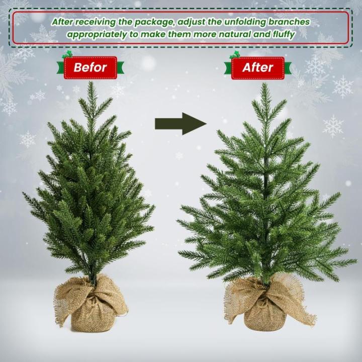 Mini-kunstkerstboom, 60 cm, kleine groene kerstboom, tafel, dennenboom, PE kerstboom voor kerstdecoratie