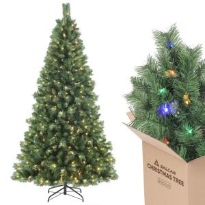 Nordmann Kunstkerstboom, 240 cm, met verlichting, warm en RGB led-lichtsnoer, 9 modi en afstandsbediening