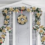 12 kerststerren kerstdecoraties kerstboom bloemen decoraties met clips en stelen kunstmatige kerststerren voor kerstkrans feestdecoraties