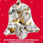 Niwa Kerstboom met verlichting, versierde flock-look, 2-in-1 kunstkerstboom met lichtketting, 200 warm wit licht en 400 PE + pvc-takken, opvouwbare dennenboom (H150 cm)