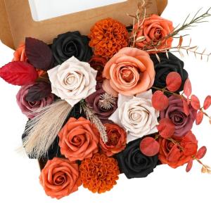 Halloween kunstbloemen, zwarte bloemen, zijden bloemen, kunstrozen met stelen voor bruiloft, bruidsboeketten, tafeldecoratie, babyshower, bloemstuk, woondecoraties