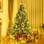 Kunstkerstboom met led-lichtkettingen, kerstboom met verlichting, 210/225/240 cm, groen