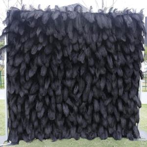 Schwarzer Federstoff Hintergrundsimulation Blumenwand Hintergrundwand, Foto Fotohintergrund Blumenwand Geeignet Für Einkaufszentren, Geschäfte, Innen- Und Außenbereich, Themenpa