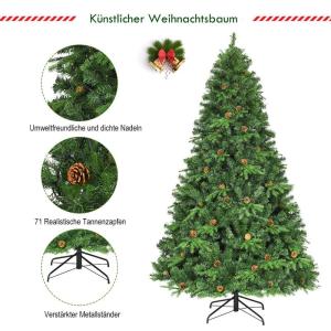 Kunstkerstboom met led-lichtkettingen, kerstboom met verlichting, 210/225/240 cm, groen