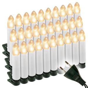 Lichtsnoer met 30 leds, kerstboomverlichting voor binnen, kerstboomkaarsen, XMAS